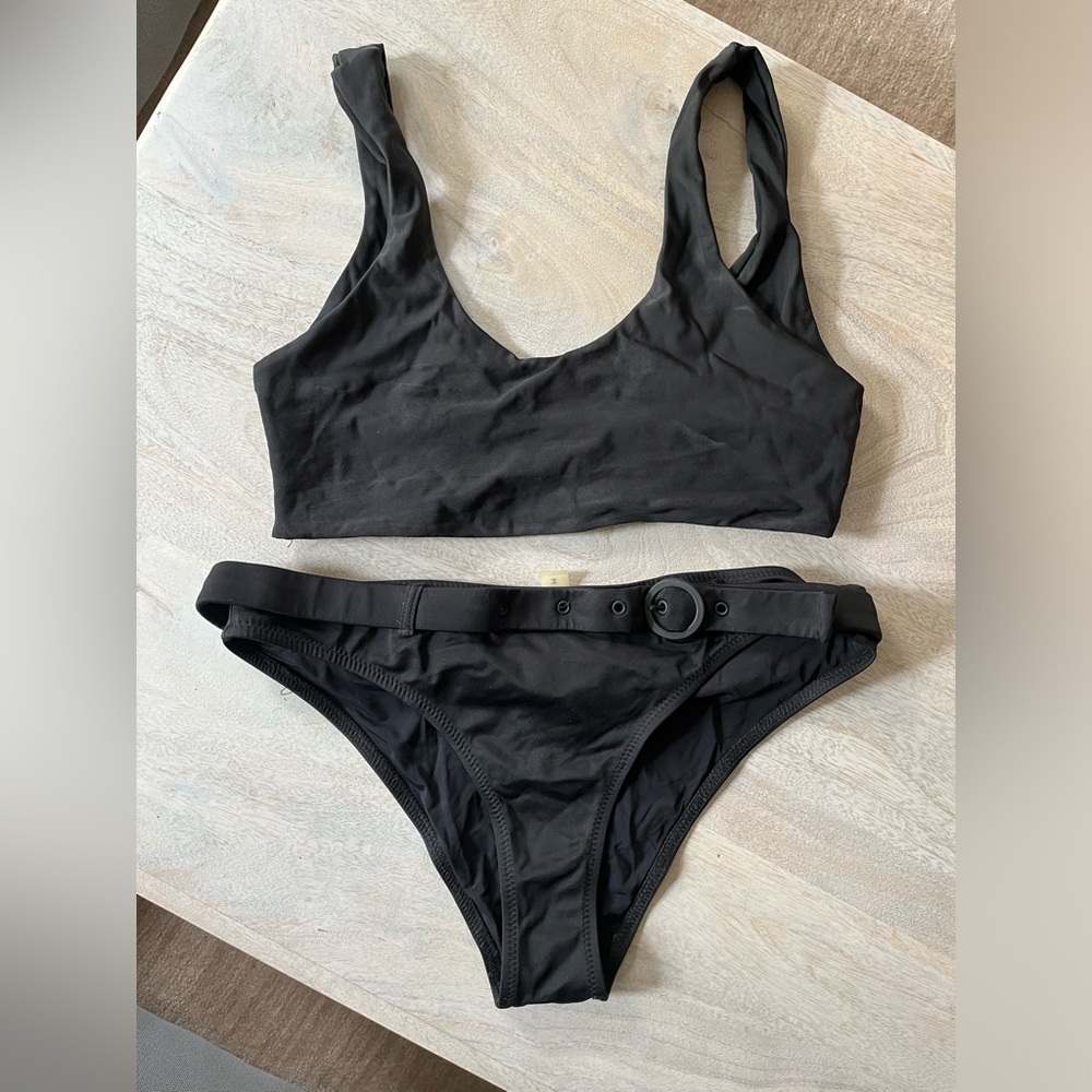 Solid & Striped Bikini Set